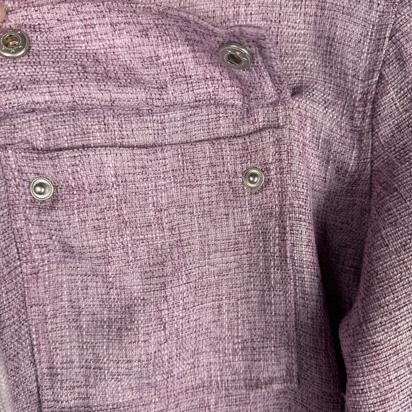 AVEC LES FILLES Lavender Cropped Lightweight Jacket Size XL Full zip Hoodie - Picture 12 of 12